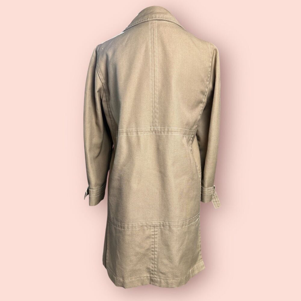 Vintage Jerold Women’s Coat Medium Tan Khaki Gorpcore Lined Jacket Long Coat - Picture 4 of 8